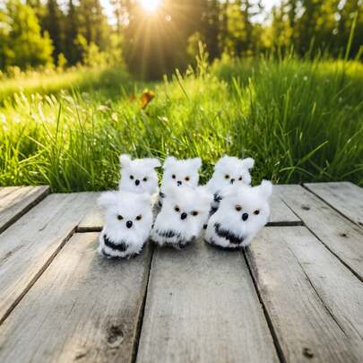 1 pieza Decoración artística de búho blanco decorativo, decoración de animal de plástico adecuada para fiestas festivas, decoración del hogar, Acción de Gracias, Año Nuevo, Halloween, sin necesidad de alimentación eléctrica