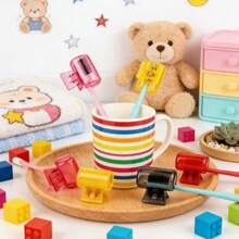 Hxezoc 1/4 غطاء رأس فرشاة أسنان مقاوم للماء من هكسيزوك - غطاء واقي بلاستيكي محمول بمشبك للاستخدام المنزلي والسفر والتخييم والحمام والمدرسة والعمل - متعدد الألوان - مشاهدة 10