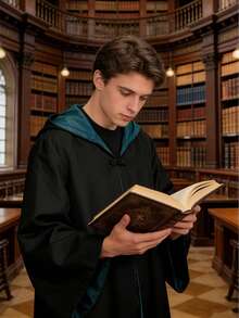 A Magic Wizard Cloak, Unisex Hooded Cloak Suitable For Role-Playing And School Activities, Authentic Wizard/Witch Robe, Advanced Fantasy Costume With Adjustable Hat, Neutral Magic Cloak, Adult Wizard Hooded Cloak Set, Anime Exhibition Role-Playing Costume - Multicolor - View 10