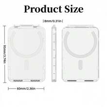 兼容 MagSafe 透明手机壳，磁吸支架钱包式设计，带 2 个卡槽，双强磁铁，防震保护套 - A - 查看 3