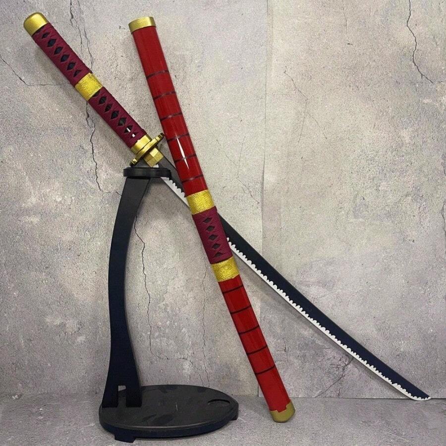 40inch 104cm Fake Katana Figurine Model  Unsharpened Sword Red Wood  Knife Sword Anime Cosplay Accessories Prop ABS Sabre Medieval Blade Original Samurai Sabre Real Full Size Japanese Katana Gift - Đen/Đỏ - Xem 1