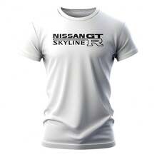 Luxury Casual T-Shirt Nissan Skyline GT-R R34 Ref: 360 - White - View 1
