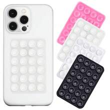 Set de 3 suporturi pentru telefon cu ventuză, silicon, antiderapant, suport pentru telefon, suport adeziv din silicon, hands-free, suport cu ventuză puternică, mâner lipicios pentru telefon, suport hands-free pentru accesorii pentru telefon, potrivit pentru selfie-uri și înregistrare, cadou de Ziua Îndrăgostiților - Multicolor - Vizualizare 1