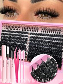400/402/150PC Fluffy Lash Clusters Kit - Thick Cluster Eyelash Extensions, Faux Mink Individual Lashes, D Curl DIY At Home, Manga Cluster Eyelash Extensions, Mink Strips Lashes Thick & Fluffy! #NaturalLook #MegaVolume #DiyLash #AtHomeBeauty #BeginnerFriendly #FalseEyelashes #EyeLashClusters #IndividualEyelashes #Lashes #FakeLashes" - Multicolor - View 12