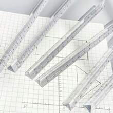 20cm Transparent Plastic Triangle Ruler, 3D Triangle Scale Ruler, Simple And Clear Ruler For 1st Grade Students, School Office Drawing Exam Measurement Tool - Single Piece - View 9