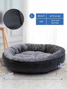 1 PC Dark Gray Calming Dog Beds For Pets Anti-Anxiety Pets Cuddler Bed Round Donut Cat And Dog Cushion Bed, Pet Bed For Cats & Dogs, Anti-Slip Bottom, Super Soft Durable Fluffy Coral Fleece Pet Beds, Washable Luxury Cat & Dog Bed For Small Medium Breeds - Dark Grey - View 4