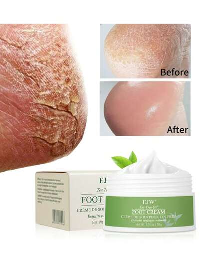 Crema de pies de árbol de té - Loción y bálsamo hidratante para pies - Hidrata, suaviza y acondiciona los pies secos, agrietados, talones y callosidades, crema para hombres y mujeres