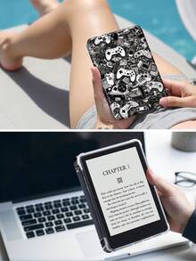 游戏手柄图案保护套，兼容 iPad Air 4/5 10.9 英寸、iPad 7/8/9 10.2 英寸、iPad 第十代，内置 Apple Pencil 插槽，支持自动睡眠/唤醒功能，兼容三星 Tab S6 10.4 英寸、Tab A9 11 英寸、Kindle Paperwhite 第十二代（2024 年款），闪亮风格，情人节/新年礼物之选。 - 彩色 - 查看 10