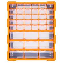 39-Grid Orange Storage Bin | Durable Plastic, Stackable, Easy Access Organizer for Household Garage Hardware Small Parts - A - Ver 4