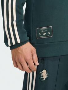 adidas originals Juventus 休閒時尚訓練戶外套頭寬鬆衛衣 男款 綠色 - 綠色 - 查看 5