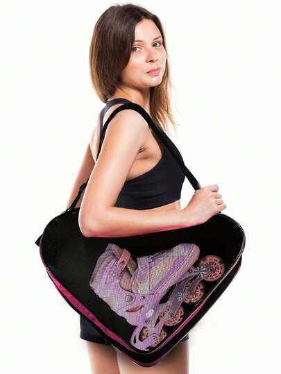 [Bolsa ajustable para patines] Una bolsa de patines de mano, bolsa de almacenamiento de patines de gran capacidad de tres capas, bolsa de patines de hielo reforzada, correa para el hombro ajustable, adecuada para el almacenamiento de patines de hielo, en línea y de cuatro ruedas, regalo ideal para deportes al aire libre, skaters