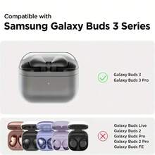 适用于 Galaxy Buds 3 Pro 的透明 TPU 保护壳，防刮防摔，带钥匙扣，轻巧耐用，Phonbooker 设计，专为 Galaxy Buds 3 Pro 设计 - 無色 - 查看 7