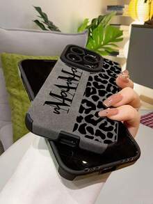Skin-Friendly Texture Phone Case Comfortable Texture With Minimalist Creative Leopard Print MA-MA Pattern Phone Case UV Printing Compatible With IPhone 17 17Pro Air 17 Pro Max 11 12 13 14 15 16 Pro Max/Pro/Plus, Warm And Aesthetic Value - Grey - View 3
