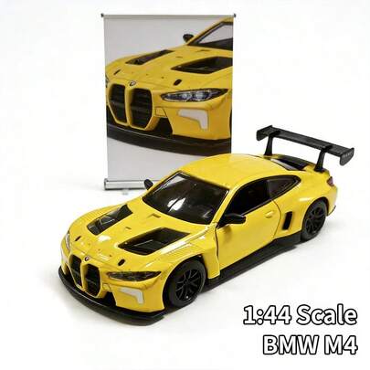 1:44 Scale BMW M4 Alloy Diecast Sports Car Model, Metal Casting Mini Racing Car Toy, Collectible, Desktop Decor, Home/Office Ornament, Gift For Boys, Car Enthusiasts, Birthday, Holiday