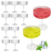 10oz Plastic Martini Glasses Set Of 12 – Reusable Shatterproof Cocktail Cups With Classic Design For Weddings Parties Home And Outdoor Events - Set of 12 - 查看 10