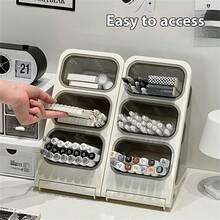 Hộp đựng bút để bàn dung lượng lớn - Giá treo bút gắn tường dành cho bút dạ và bút bi | Chất liệu nhựa bóng, lý tưởng cho học sinh và văn phòng. - Trắng - Xem 5