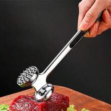 1pc New 304 Stainless Steel Meat Tenderizer, Heavy Duty Non-Slip Kitchen Meat Pounder - Multicolor - View 5