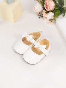 Infant Girls' Cute Bow Soft Lining Princess Shoes, Classic Basic Style - White - View 4