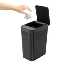 SHIOUCY 12L Automatischer Mülleimer, Intelligenter Bewegungssensor windeleimer Papierkorb, Automatik Touchless Smart safe Mülleimer, Bewegungssensor-Mülleimer für Küche und Büro und Bad und Küche, No Noise mit Deckel ABS Kunststoff (Schwarz) - Schwarz - Übersicht 5
