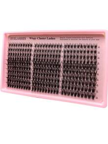 10-16mm Natural Curly Eyelash Clusters, DIY Eyelash Extension For Personal Use, Beauty Salons And Home Makeup - Daily Makeup, Lightweight Band, Beauty Enthusiasts Eyelash Clusters, Extend 300 Pieces C/D Curl Personal Eyelash Clusters, Natural Soft Eyelash DIY Extension, False Eyelashes - 黑色 - 查看 5
