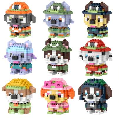 Paw Patrol 超级可爱的汪汪队立大功，Chase和Skye拼装玩具，适合益智科学DIY，积木爱好者的桌面摆件，木偶积木玩具，积木拼装玩具，是理想的生日礼物、生日派对拍照道具和返校季学习用品。也适合作为圣诞节、生日礼物和动漫人物玩具。