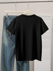 Disney Áo thun nam tay ngắn cổ tròn, kiểu dáng thường ngày, in họa tiết chuyển màu sặc sỡ, phù hợp mặc hàng ngày trong mọi mùa. - màu đen - Xem 2