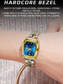 SANDA Reloj de pulsera de lujo para mujer de marca B355, resistente al agua hasta 30M, con fecha del día de la semana, estilo de negocios y casual, para deporte - Negro - Ver 5