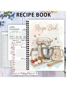 1pc Personalized Recipe Notebook - Handmade Spiral Notebook - Blank Recipe Book For Organizing Your Home Recipes Recipe Notebook Where You Can Write Down Your Own Recipes. - Multicolor - 查看 3