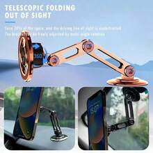Alloy Suction Cup Multifunctional Magnetic Car Phone Holder 360° Rotation Adjustable Metal Phone Holder With Sealing Pad Universal Car Phone Mount Aluminum Alloy Flexible 360° Rotating Phone Holder For Car Dashboard Valentine's Day Gift - Multicolor - View 4
