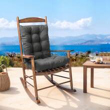 Outdoor Indoor Waterproof Seat Chair Outdoor & Indoor Waterproof Seat Chair Cushions With Ties Chair Back Cushion Recliner Seat Mat Outdoor Dining Chair Cushion For Patio Cushion Furniture - 深灰色 - 查看 2