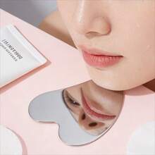 2件套不锈钢粉底刮痧板，面部及身体按摩刮痧工具，化妆配件 - 彩色 - 查看 5