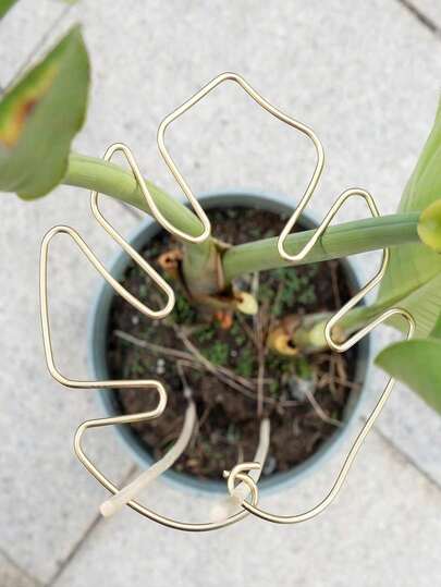 1pc Metal Turtle Shell Leaf Shaped Plant Support - Durable Monster Clip, Unique Design Suitable For Climbing Plants, Turtle Shell Bamboo Clip, Ideal Plant Support Helps Healthy Growth