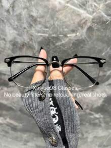 1副 Sven 复古半框男士眼镜 - 适合电脑工作，保护眼睛，佩戴舒适 - 無色 - 查看 3