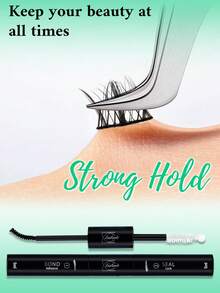 Lashsun 5pcs Eyelash Bond And Seal Waterproof Eyelash Extension Eyelash Cluster Glue, 2-In-1 Eyelash Cluster Eyelash Glue DIY Eyelash Extension At Home (Bonding And Sealing, 10ML) - Black - View 6
