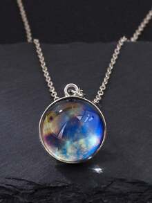 1件太阳系星系星云项链，双面时间宝石玻璃球吊坠 - 項鍊 - 查看 13