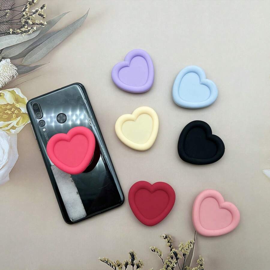 1个3D心形硅胶可膨胀气垫手机支架 - 彩色 - 查看 1