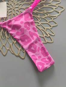 2 pièces Maillot de bain bohème floral élégant sexy et décontracté avec liens et tresses, pour les vacances à la plage, printemps/été - Multicolore - Voir 6