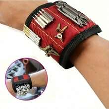 Ultimate DIY Tool - Super Magnetic Wristband Tool Holder, Keeps Screws, Nails, Drill Bits And Bolts In Place - Perfect Gift For Craftsmen, Artists, Electricians, Mechanics, Men And Fathers - Red, Black - Wristband - View 6