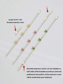1pc Spring/Summer Fashion Women's Round Tennis Bracelet, Double Layer Butterfly Design Bangle, Elegant Exquisite Hand Jewelry Decoration, Made Of Copper Material Plated With 18K Gold, Hypoallergenic And Anti-Oxidation, Inlaid With Elegant Sparkling Synthetic Zirconia, High-End Luxury - Butterfly Bracelet - View 6