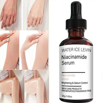 烟酰胺精华液 - 亮肤控油。烟酰胺有助于提亮肤色、控制油脂分泌，并改善肌肤光泽。48小时内有效减少肤色不均和可见色斑。同时有助于消除腋下异味。适用于腋下、手部、肘部、膝盖等部位，并可用作美白、保湿和促进胶原蛋白生成的乳霜。