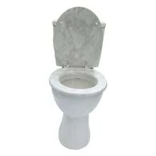 SAINOS Toilet Seat Cover, Thickened Replacement Toilet Seat Cover, Antibacterial, Progressive Descent, Galvanized Hinge Design - S28 - View 9