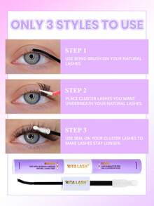 RITALASH Bond & Seal 2 In 1 Waterproof False Eyelashes Glue With Double Ends, Sticky Eyelash Glue For Lash Extensions, Lash Glue Seal For Cosmetic False Lashes, Makeup, DIY Lash Kit - Black - View 10