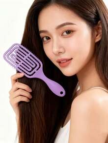 1 Set Of 2 Pieces (Two Styles) Dry And Wet Dual-Use Hollowed-Out Spiral Comb, Household Scalp Massage Mosquito Coil Comb, Arc Maze Hair Smoothing Comb - Multicolor - View 4