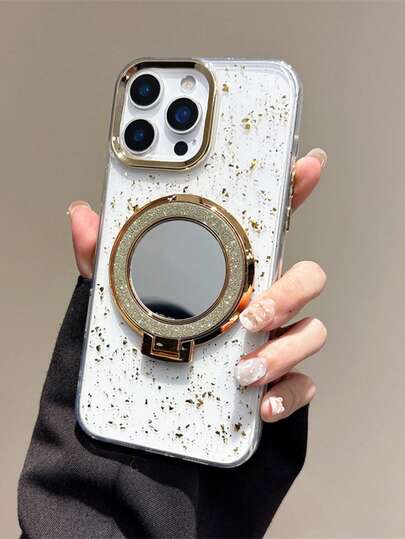 Minimalist Fashion Gold Foil High Gloss Mirror Phone Case Suitable For IPhone 17 16 15 14 13