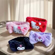 Sanrio 1入 Hello Kitty 黑米 Melody 桂皮捲可調節髮箍，粉色配件情人節髮帶吸汗帶，適用瑜珈/SPA/洗澡/淋浴/化妝洗臉美容髮箍，適合女性化妝配件，居家浴室裝飾，夏季四季通用，返校畢業生日情人節婚禮禮物 - 卡通 - 查看 5