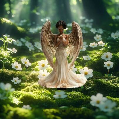 2D Acrylic African Angel Garden , Sunlight Catcher, Suitable For Patio And Outdoor Decor, Great For Christmas, Easter And Spring, Christmas Decoration