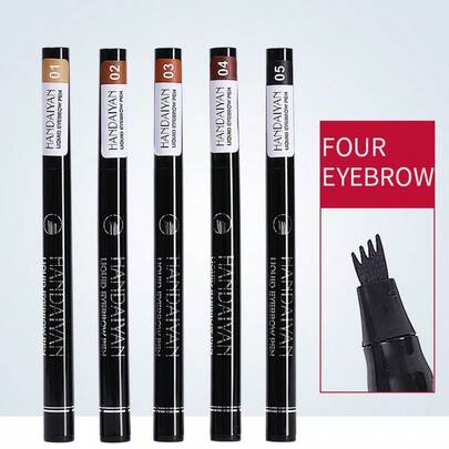 1pc Multi-Function 4-Head Eyebrow Pencil, Waterproof & Smudge-Proof, Won't Stain Makeup