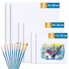 Un juego de seis soportes de lienzo de diferentes tamaños, cada uno equipado con diez pinceles. - A - Ver 1