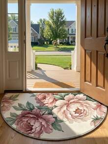 1 tấm thảm chùi chân hình bán nguyệt bằng nhung, có thể giặt được, thích hợp làm thảm chùi chân, thảm nhỏ, thảm chào đón, thảm trải sàn, thảm trang trí nhà cửa, thảm trước nhà, thảm trang trí sân vườn, thảm có thể giặt được. - Nhiều màu - Xem 5
