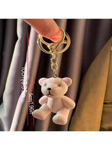 2个可爱小熊和小兔子树脂钥匙扣吊坠，送给朋友、女朋友、情侣的礼物，适合情人节、派对、生日等场合。 - 2pcs - 查看 11